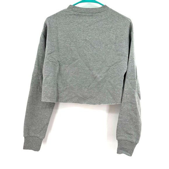 Socialite size XS New with Tags pullover crop sweatshirt crew neck gray - Picture 2 of 5